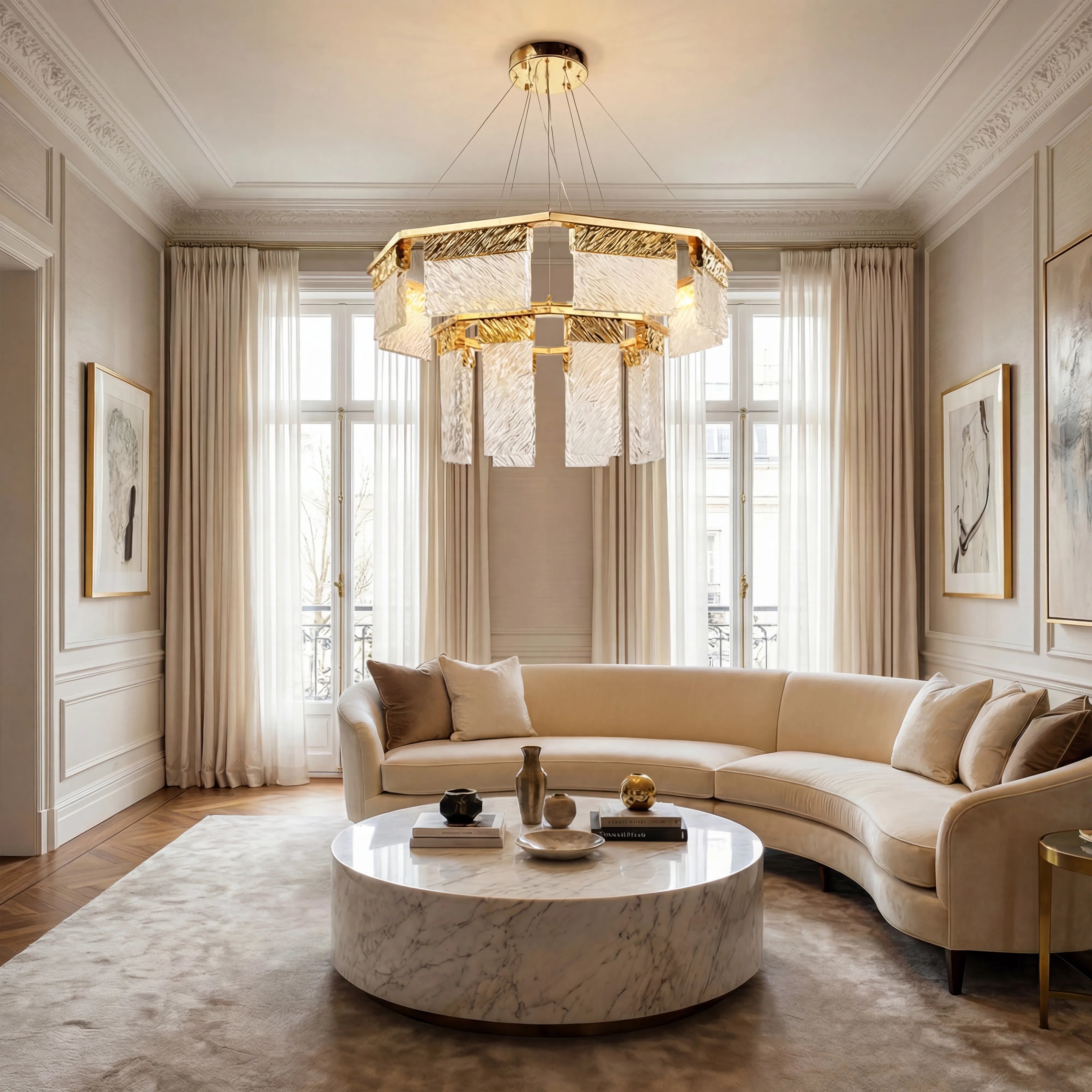 Haloire 2-Tier Round Down-light LED Chandelier