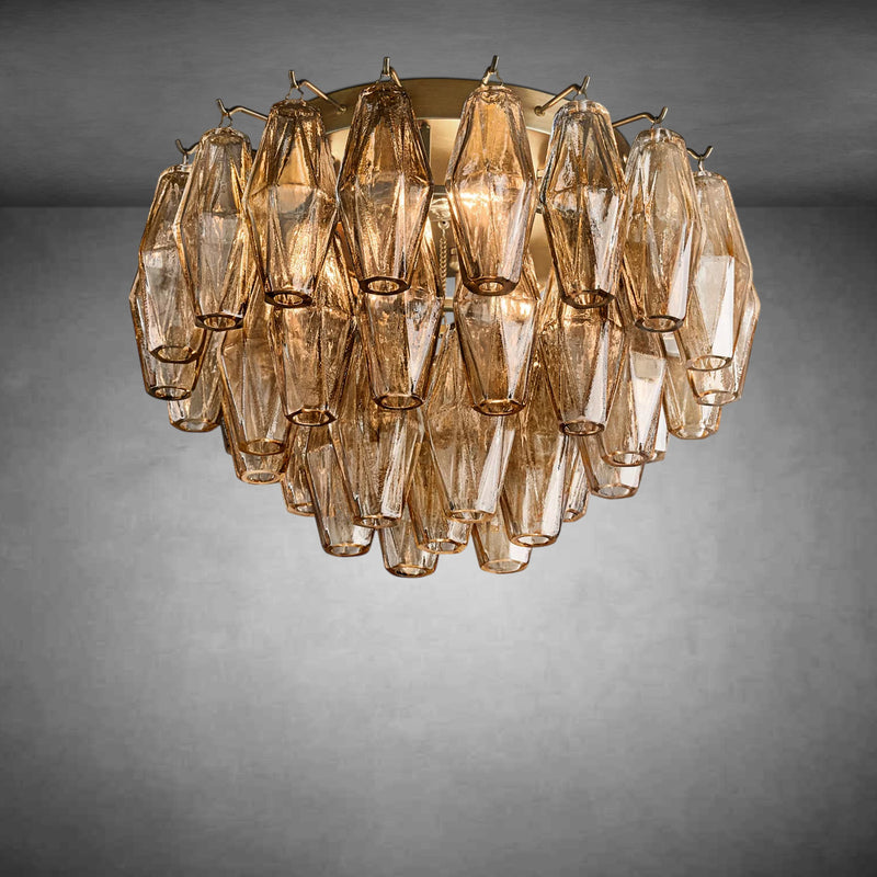 Eclipsia Glass Round Flush Mount