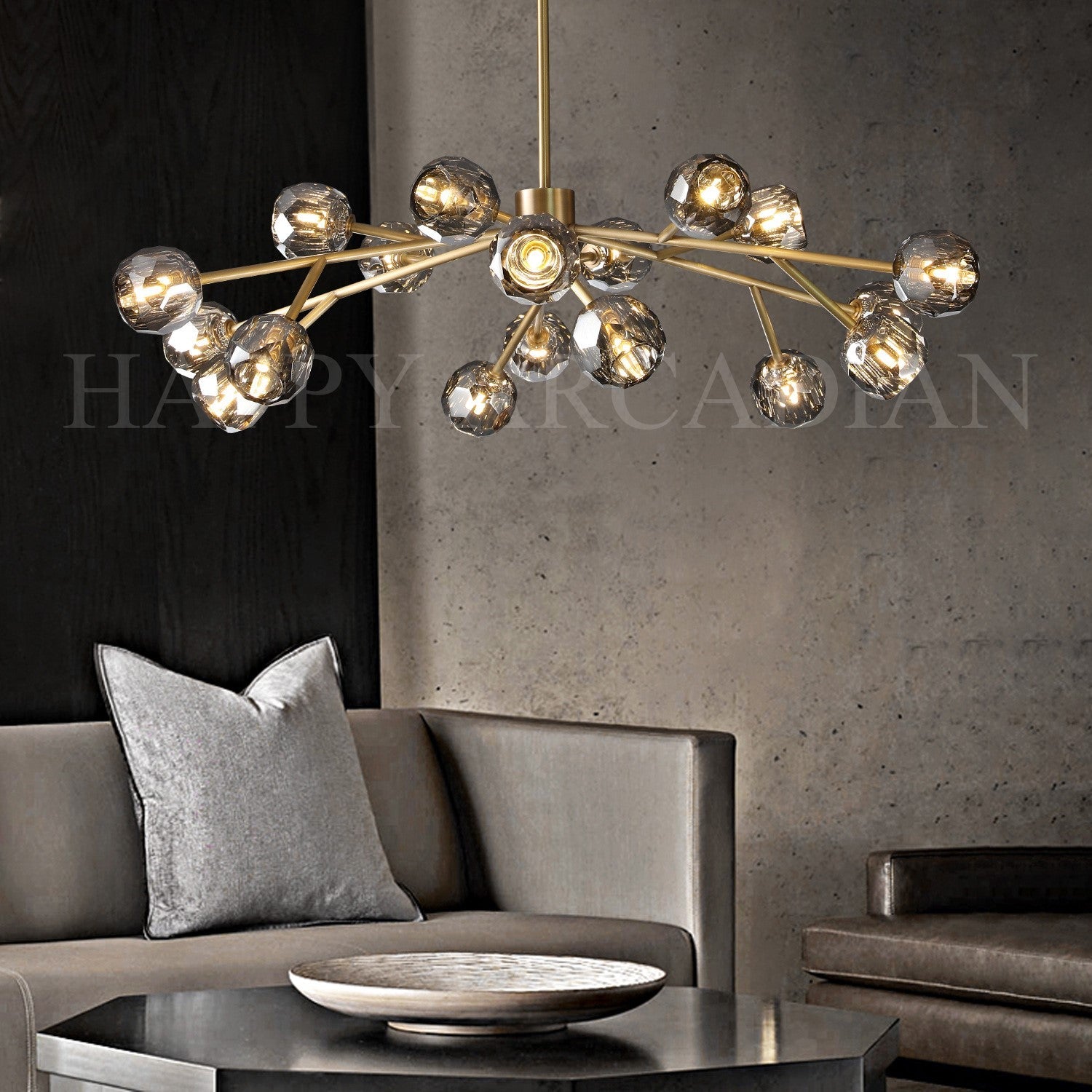 HA Bola De Smoke Ball Round Chandelier 36"