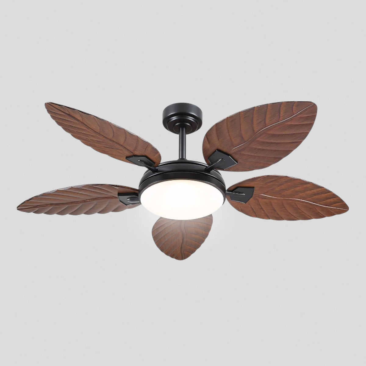 Palm Leaf Ceiling Fans with Lights Tropical Ceiling Fans 6 Speeds Reversible Wood Grain 52"
