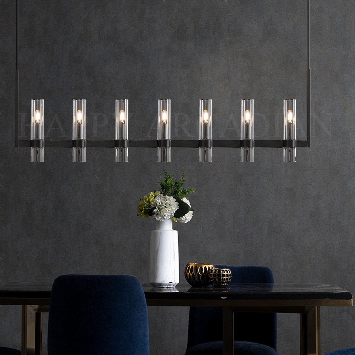 HA Rebecca Linear Chandelier Modern 60", 7-Light