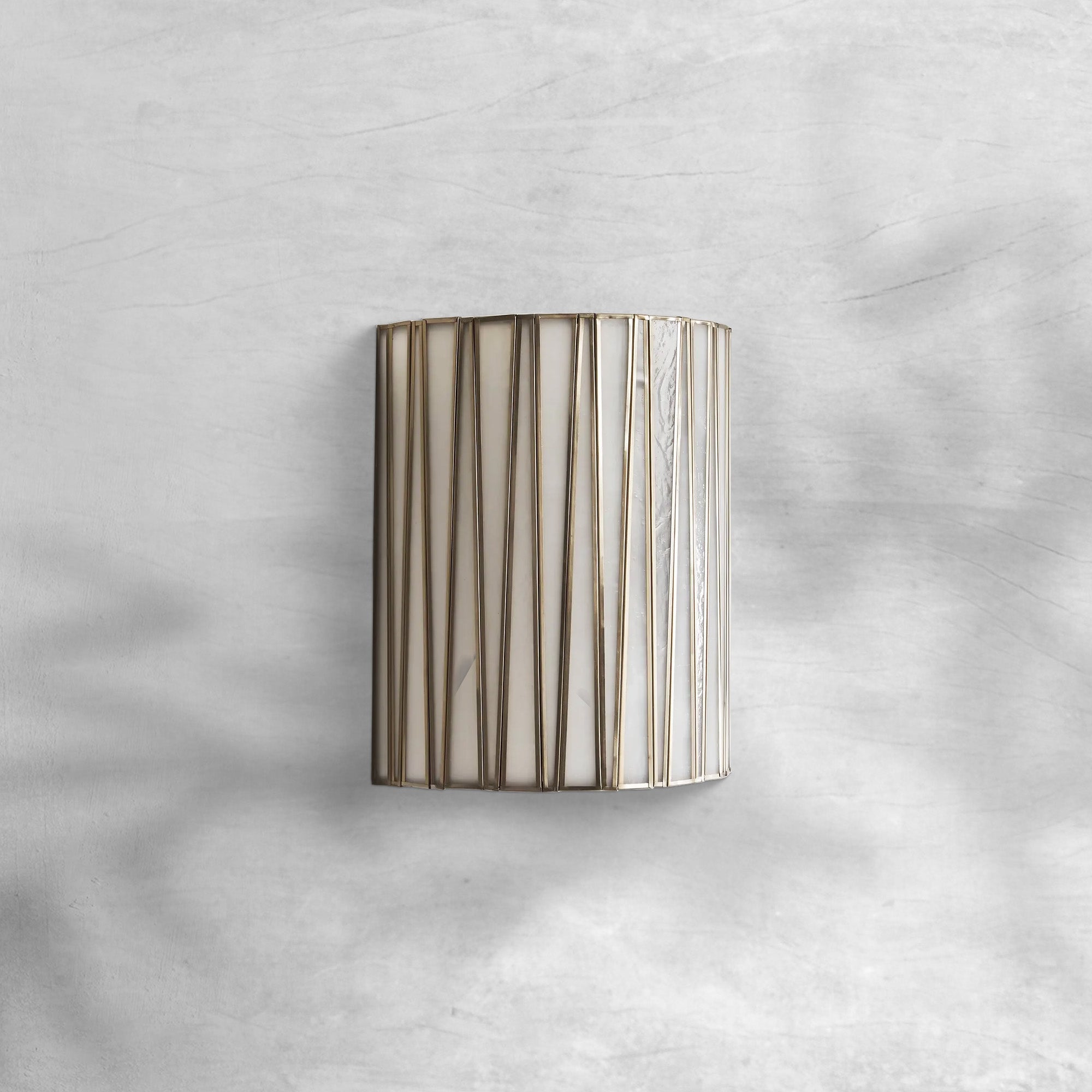 Junet Hand-Blown Glass Wall Sconce, Brass Finish, 10.25" Width