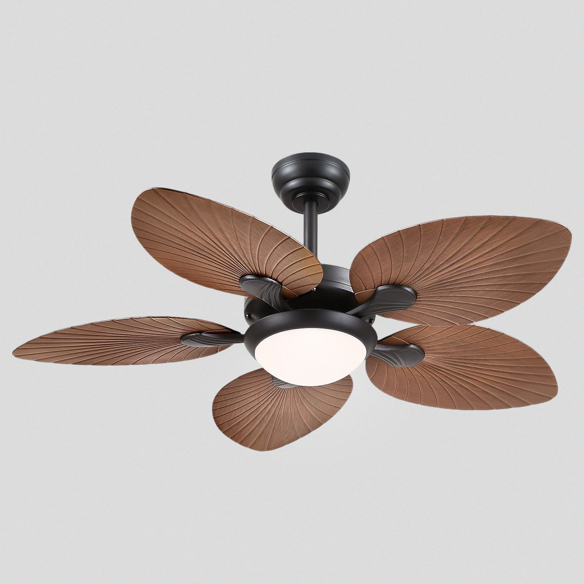 Retro Banana Leaf Shaped Blade Ceiling Fan Lamp 44"