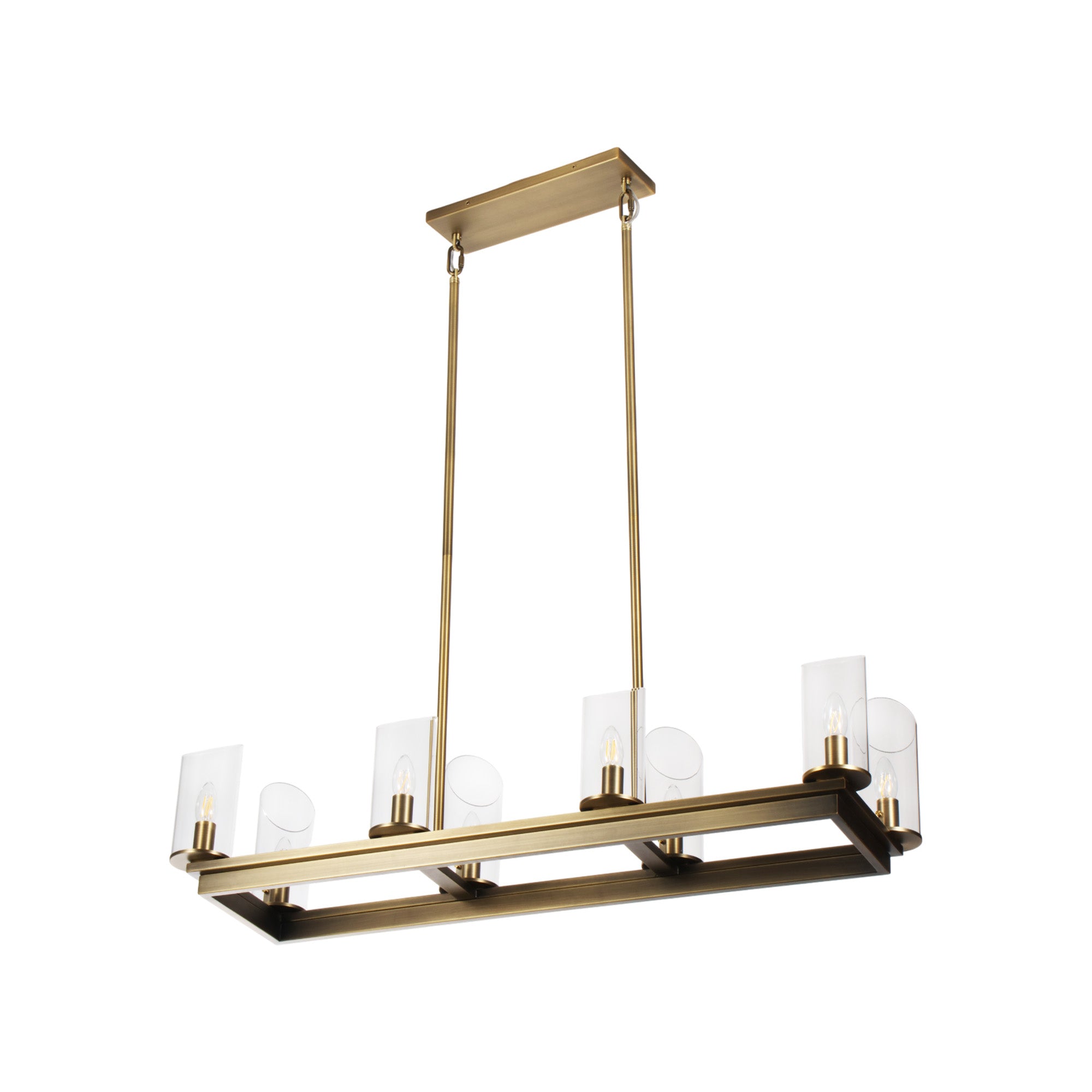 Modern Frame Glass Shade Chandelier