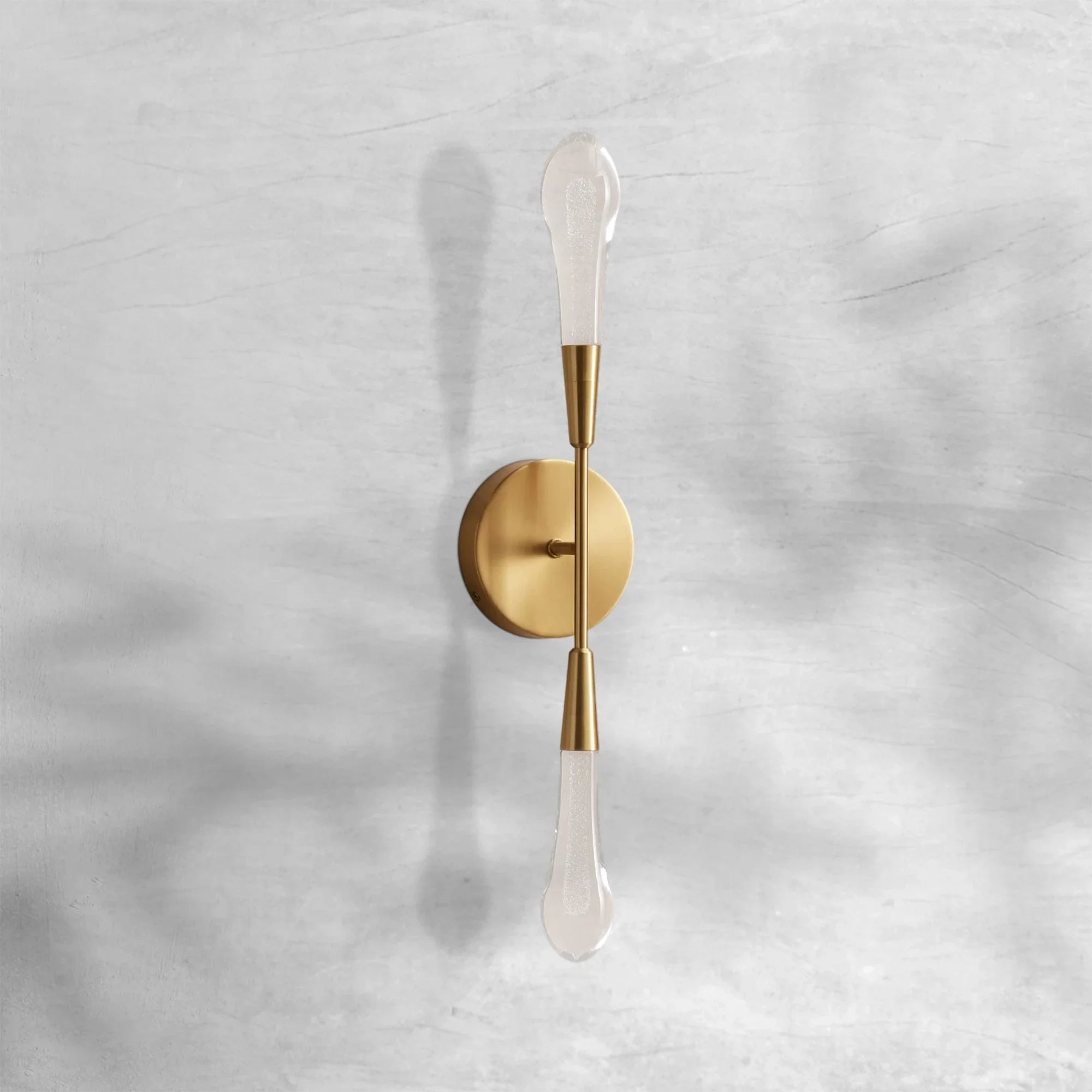 Elegant Soltaire Double Sconce with LED and Brass Finish