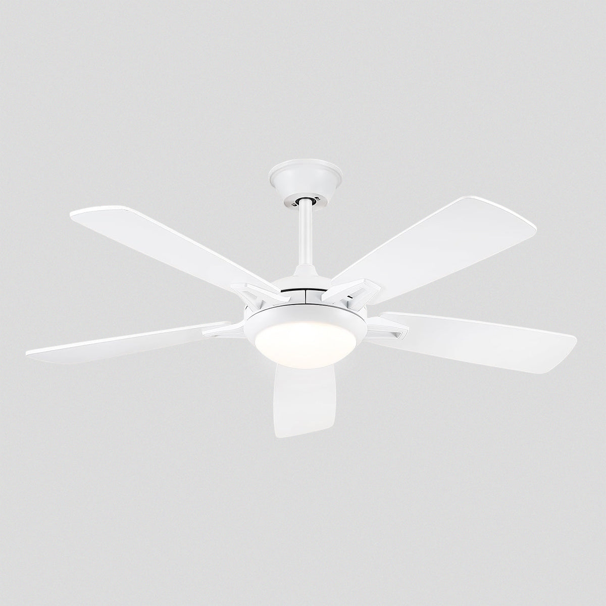 Modern Ceiling Fans with Lights 6 Speeds Reversible Dual Finish Wooden Blades 52"