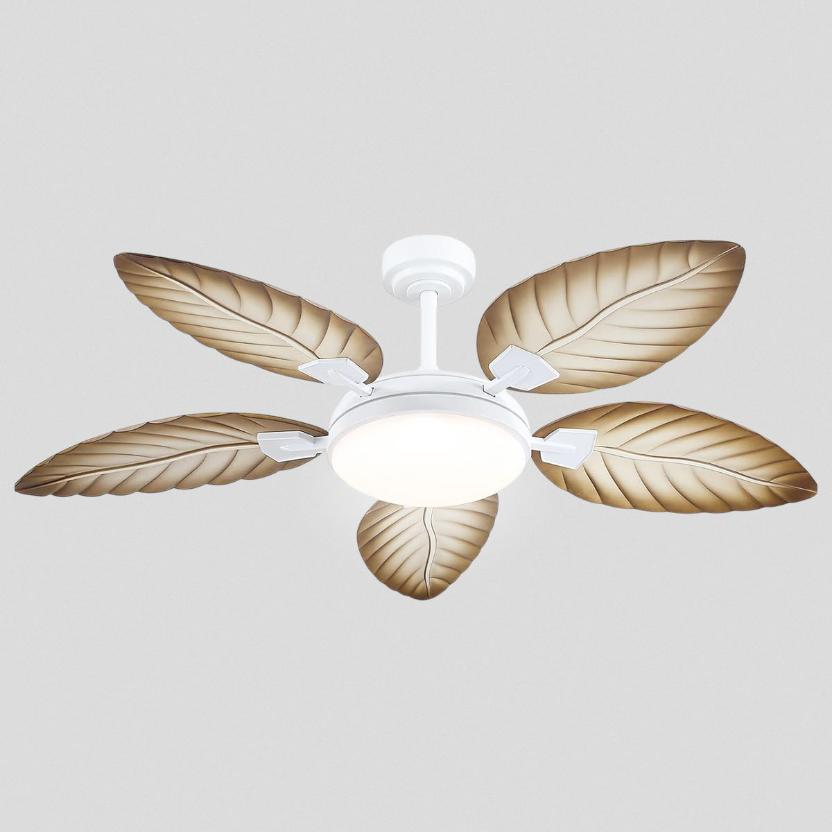 Palm Leaf Ceiling Fans with Lights Tropical Ceiling Fans 6 Speeds Reversible Wood Grain 52"