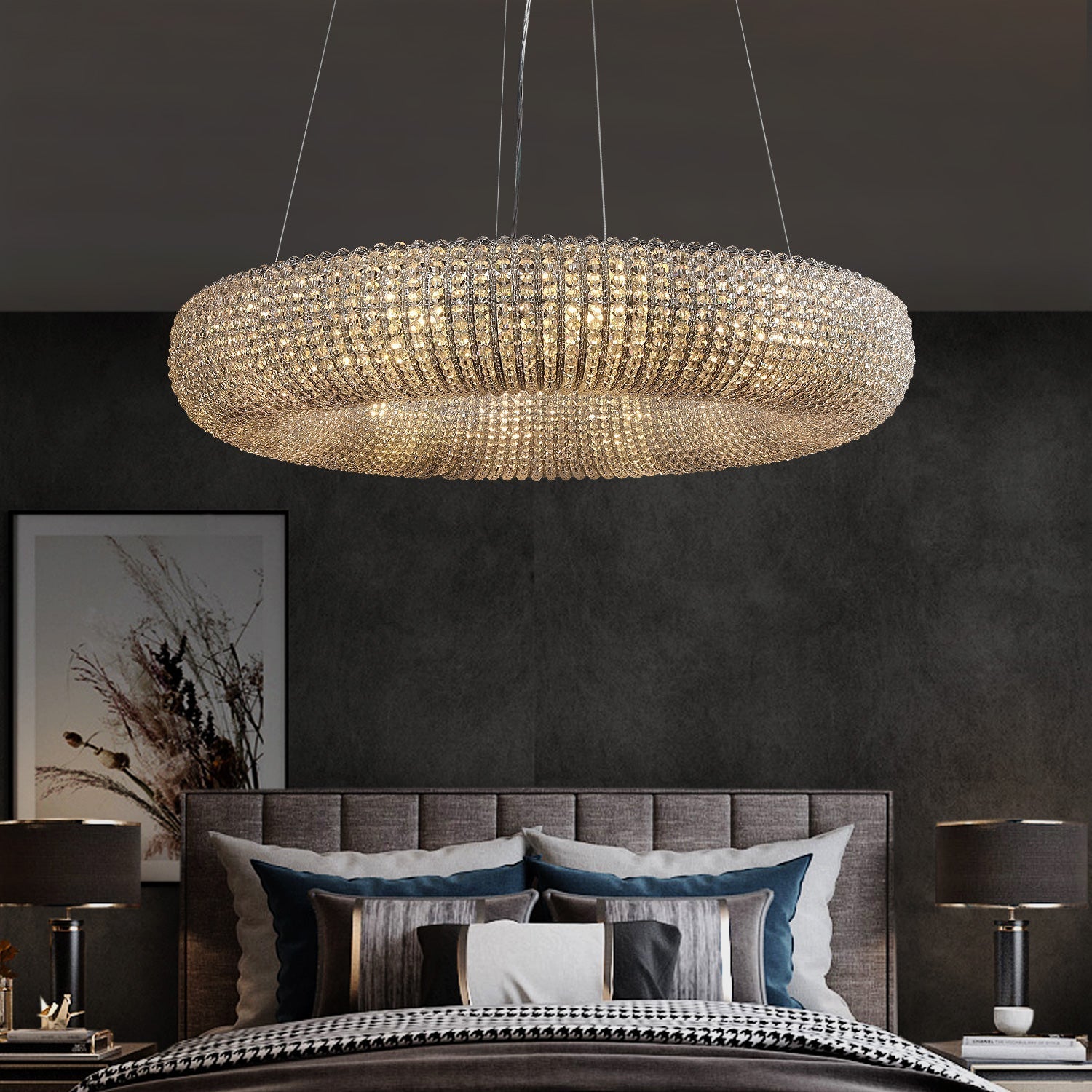 Amber Halo Ring Modern Crystal Chandelier