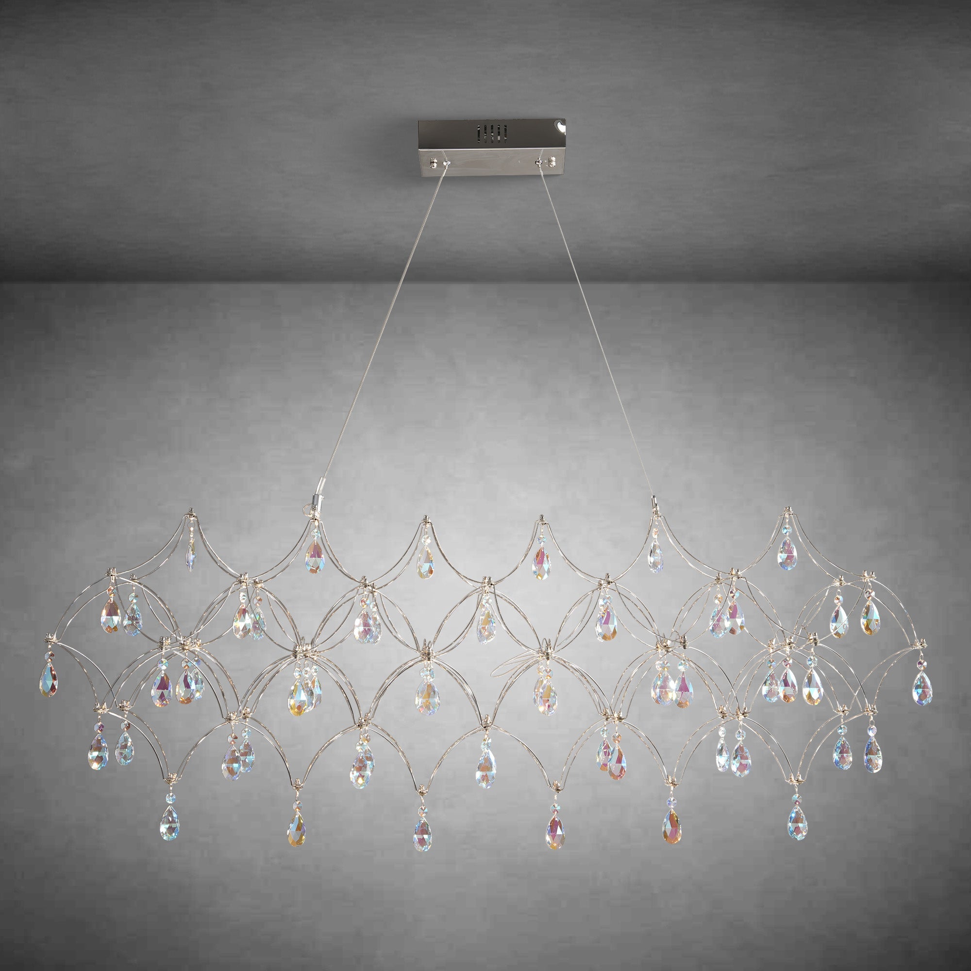 Crystal Chandelier Sliver Ceiling Light Fixture
