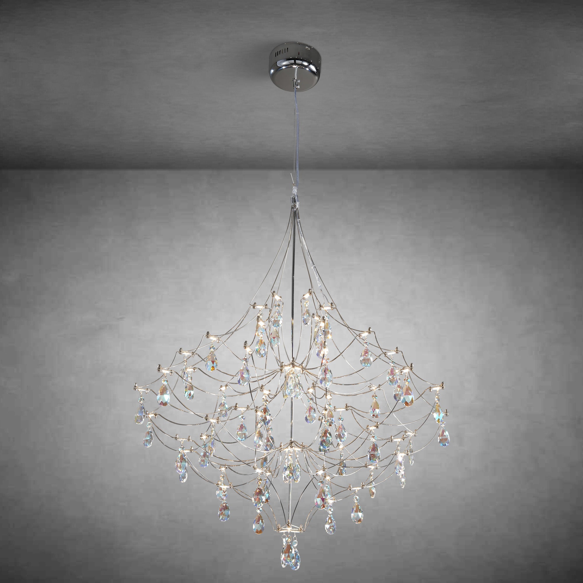 Crystal Chandelier Sliver Ceiling Light Fixture