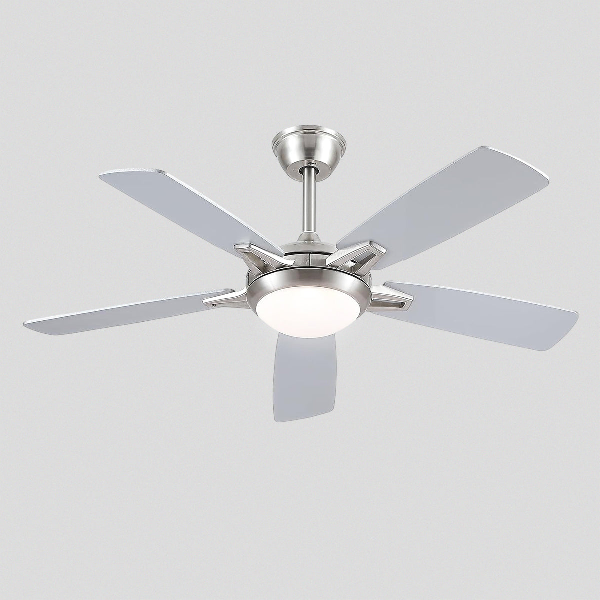 Modern Ceiling Fans with Lights 6 Speeds Reversible Dual Finish Wooden Blades 52"
