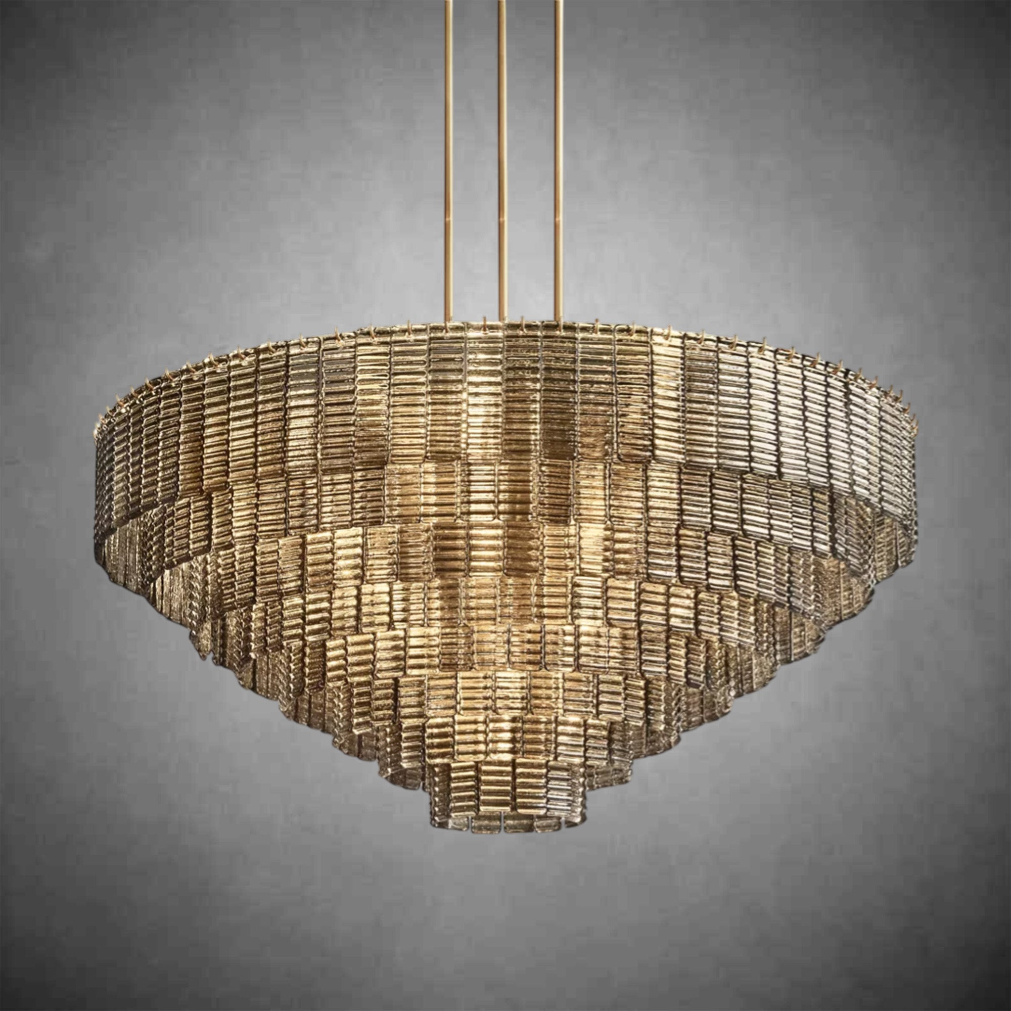 HA Sirena Smoke Glass Round Chandelier 52"