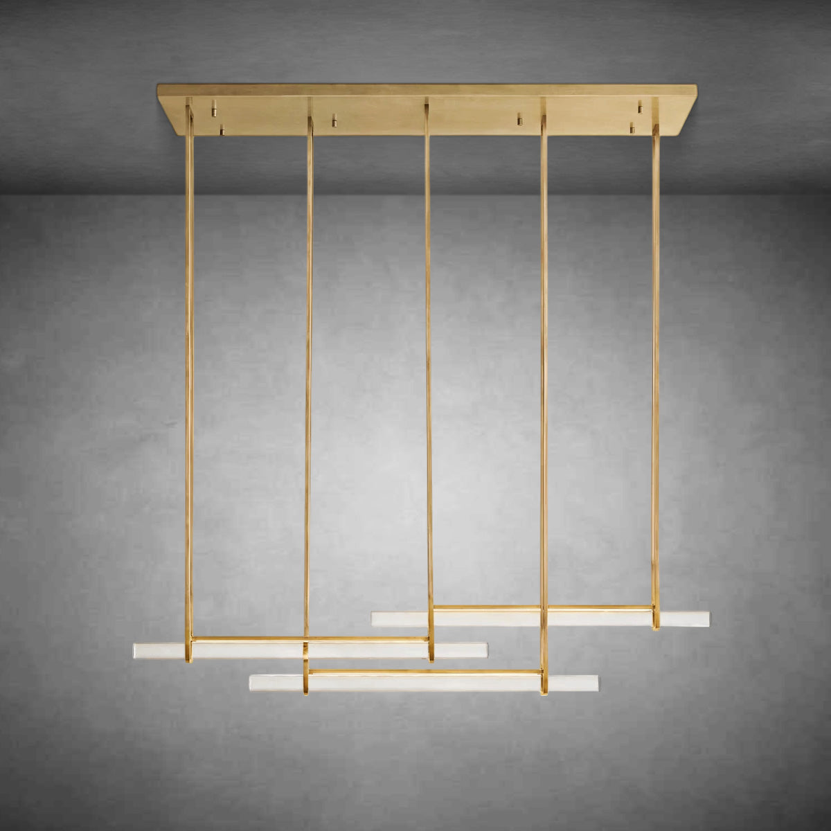 Aurivox Crystal Triple Bar Linear Chandelier