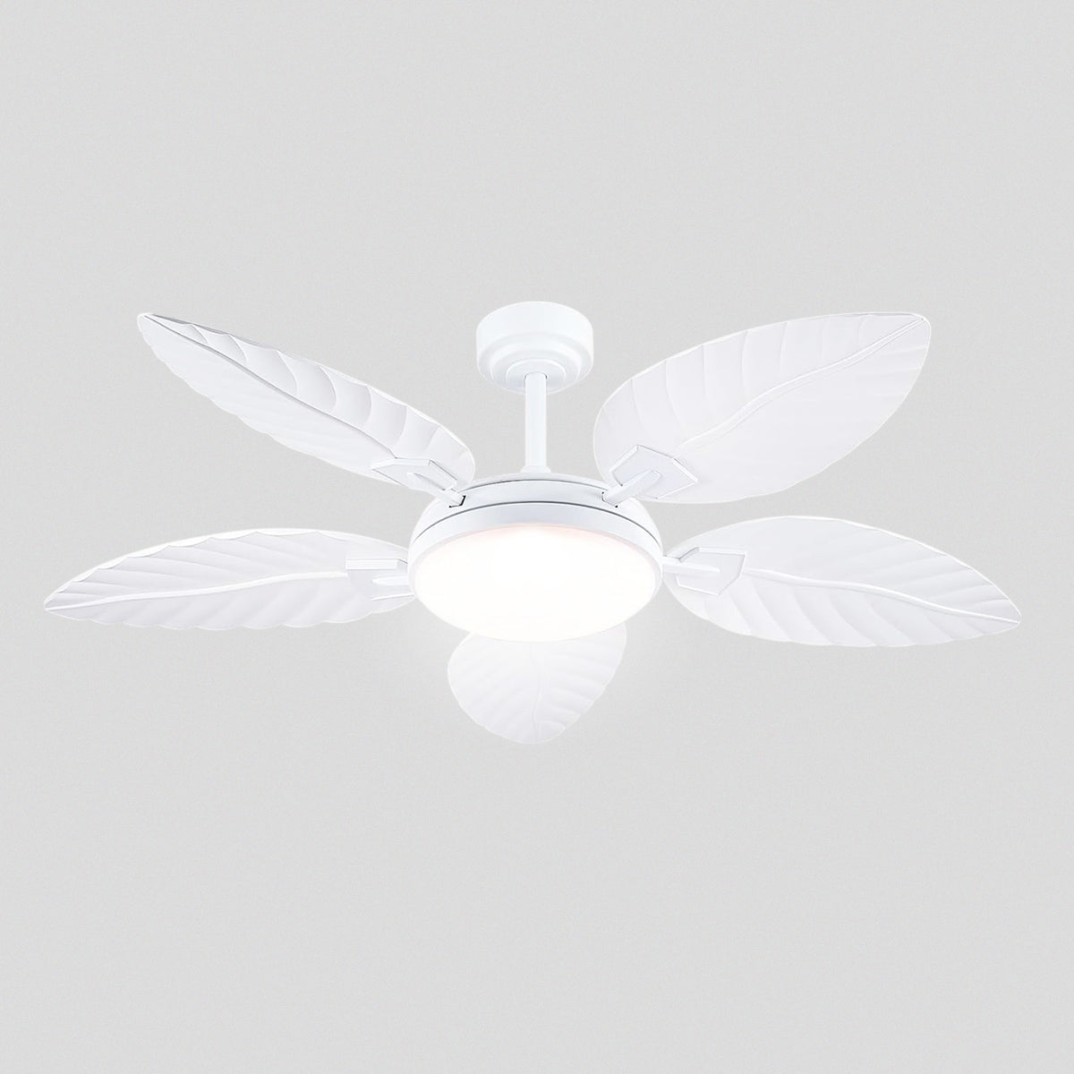 Palm Leaf Ceiling Fans with Lights Tropical Ceiling Fans 6 Speeds Reversible Wood Grain 52"