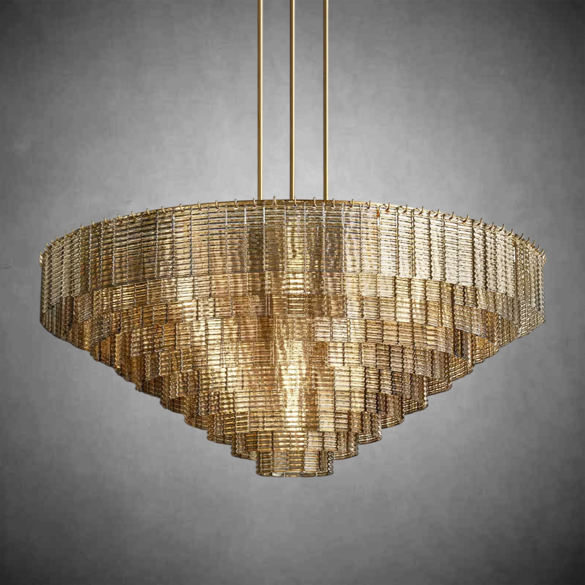 HA Sirena Smoke Glass Round Chandelier 65"