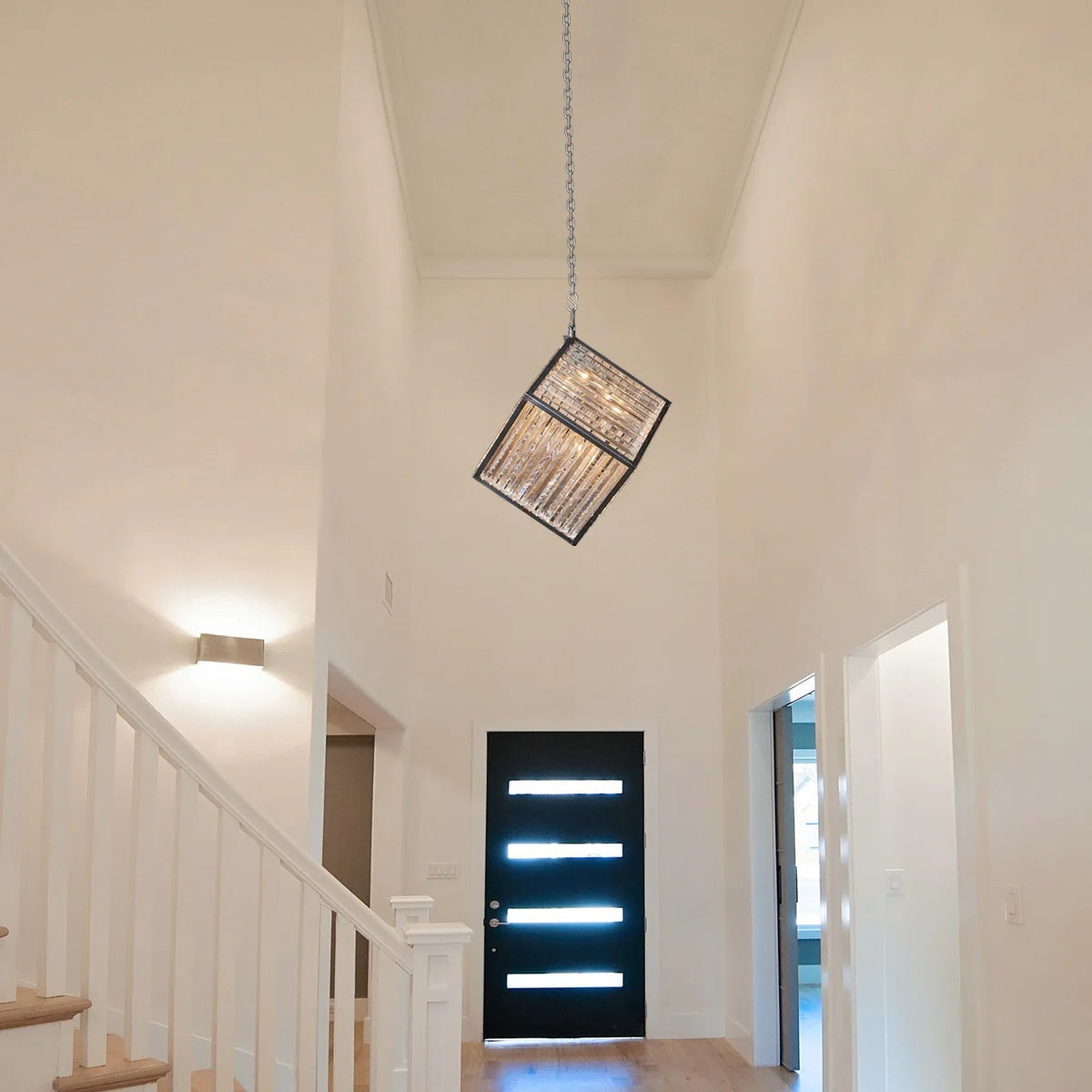 Lita Glass Cube Rectangle Chandelier
