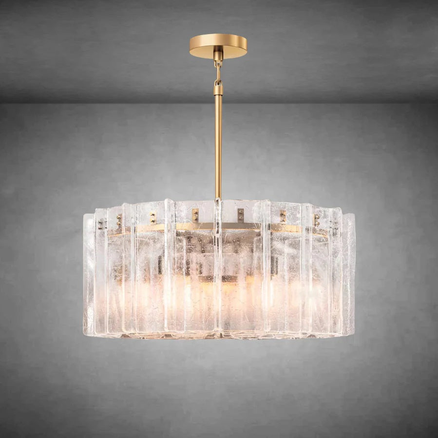 HA Lattice Clear Glass Round Chandelier 36'' 48''