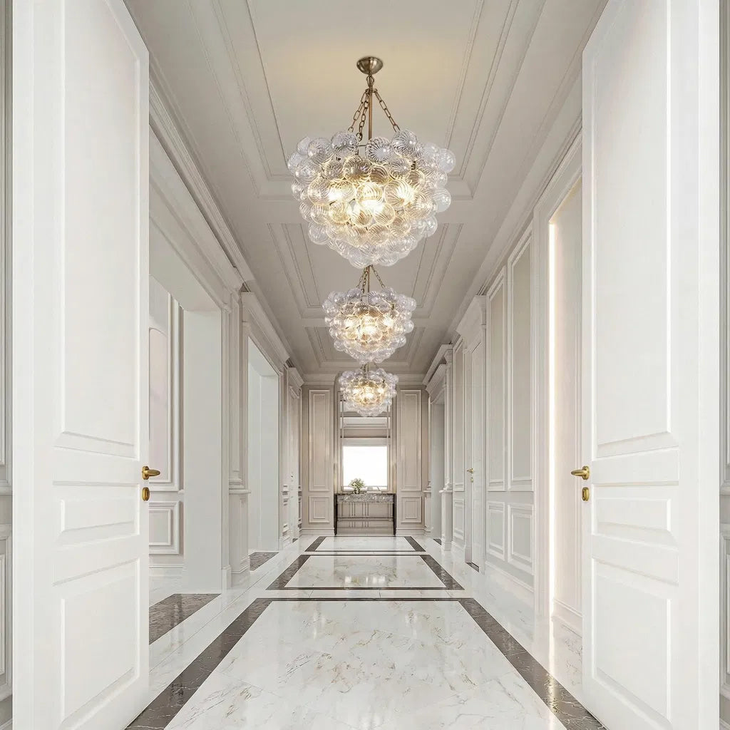 Bubble Ball Swirled Glass Chandelier