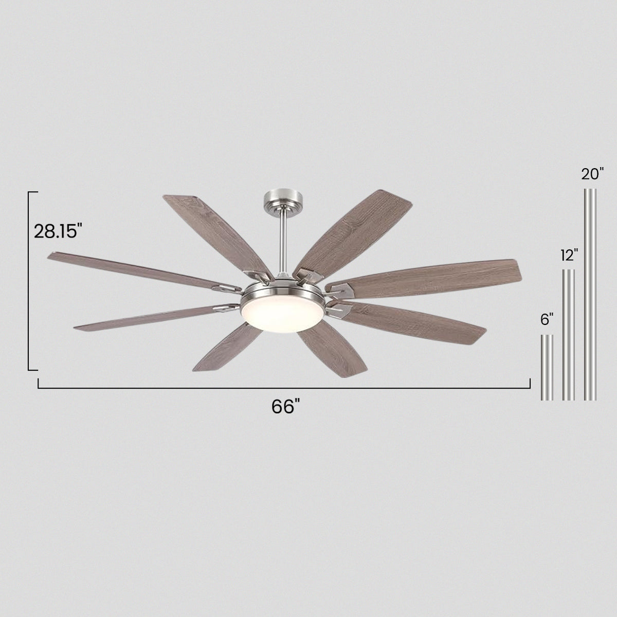 Zephyra Ceiling Fans with Lights 66"