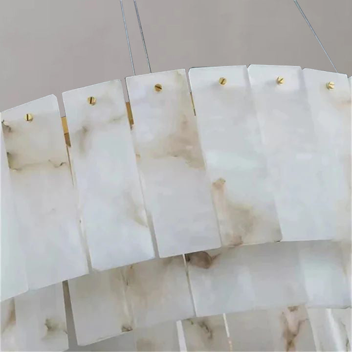Arlene Alabaster 2-Tier Round Chandelier Lighting