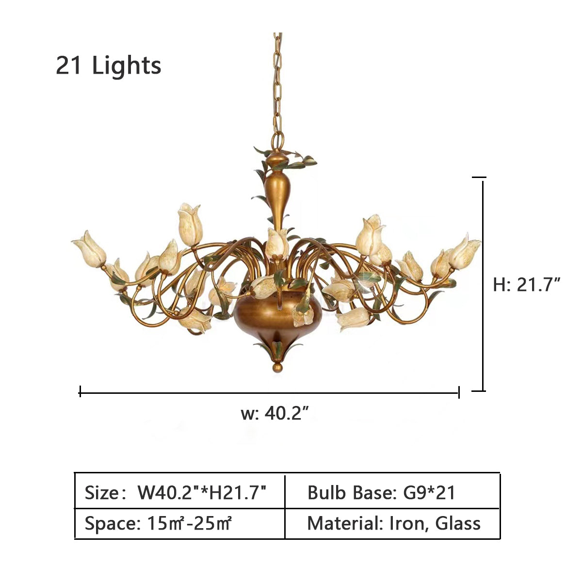 European Country Style Creative Beautiful Vintage Tulip Flower Chandelier for Dining Room Bedroom Living Room Kids Room