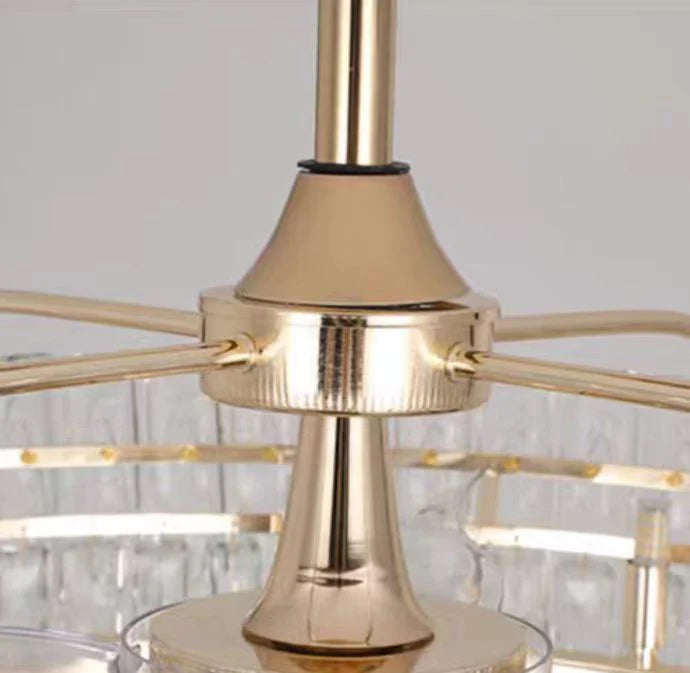 New Modern Invisible Fan Light Candle Crystal Chandelier for Living/Dining Room/Bedroom