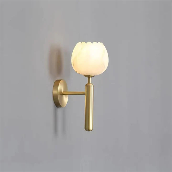 Modern Alabaster Globe Wall Sconce For Bedroom
