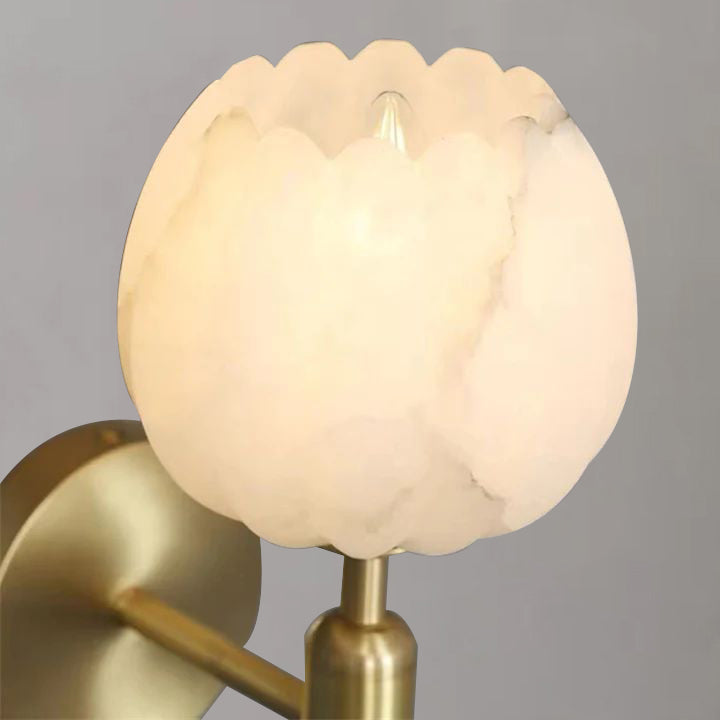 Modern Alabaster Globe Wall Sconce For Bedroom