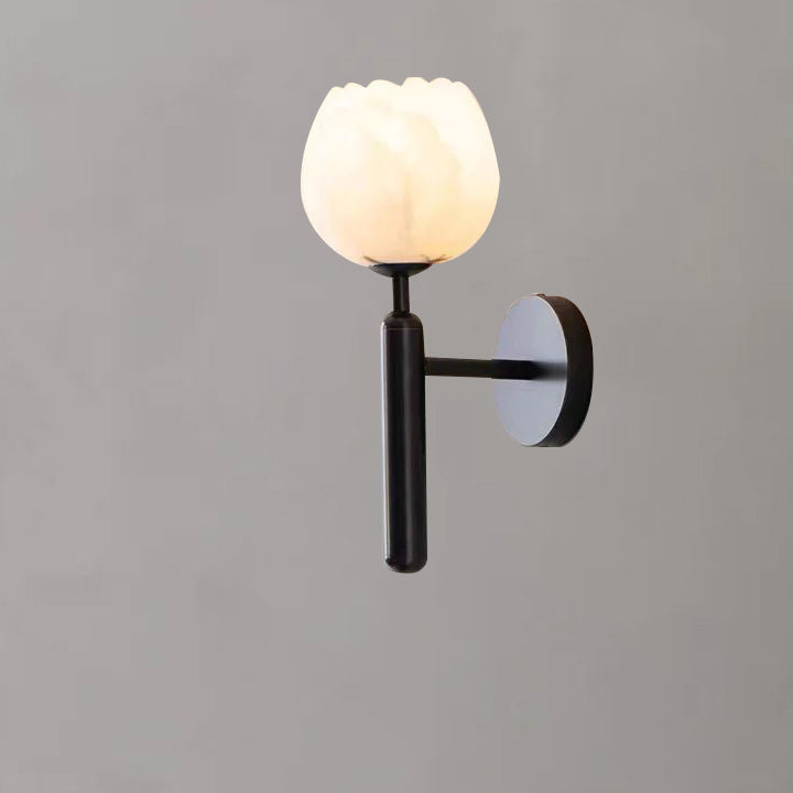 Modern Alabaster Globe Wall Sconce For Bedroom