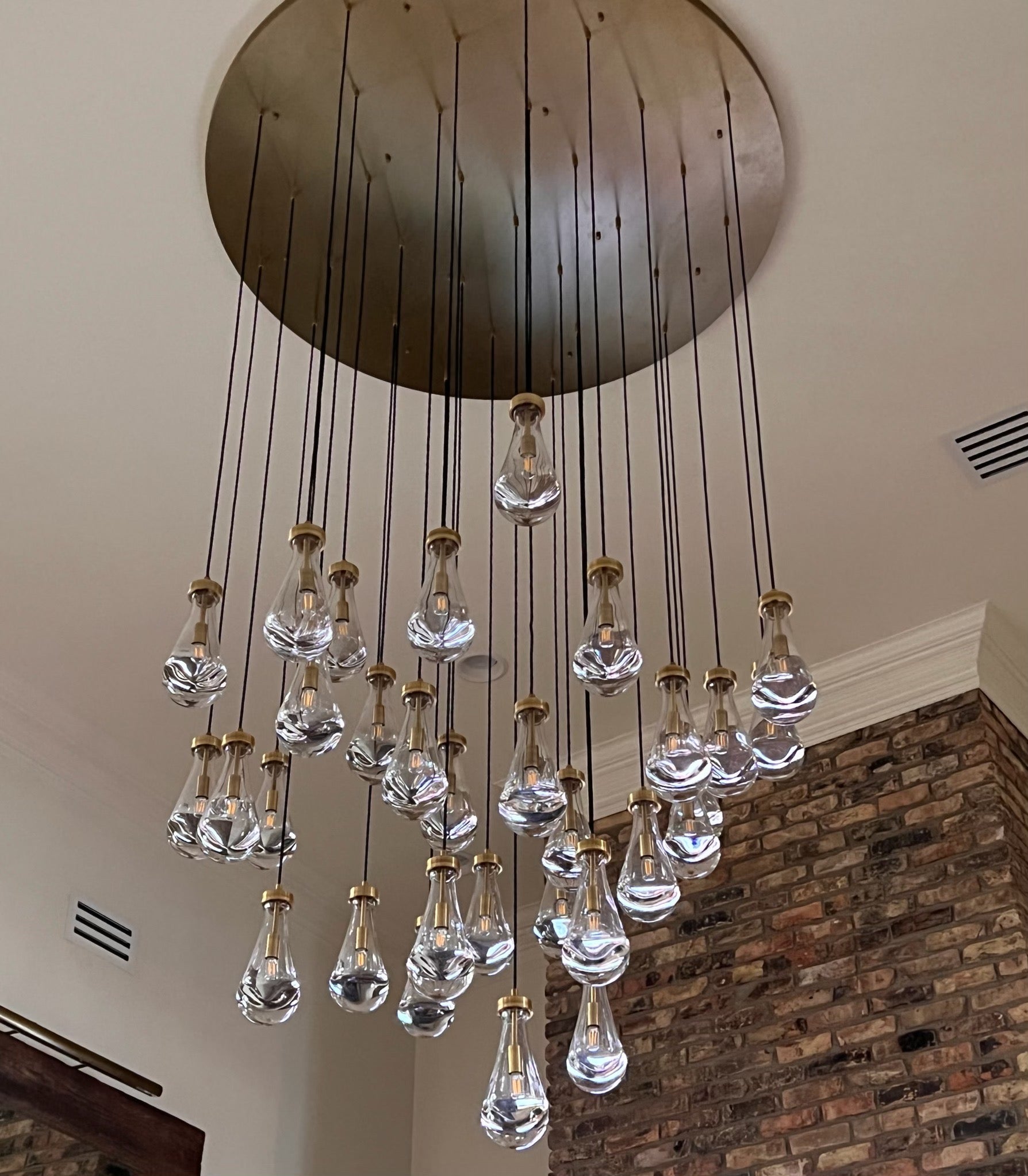 HA Raindrop Glass Round Chandelier 60"
