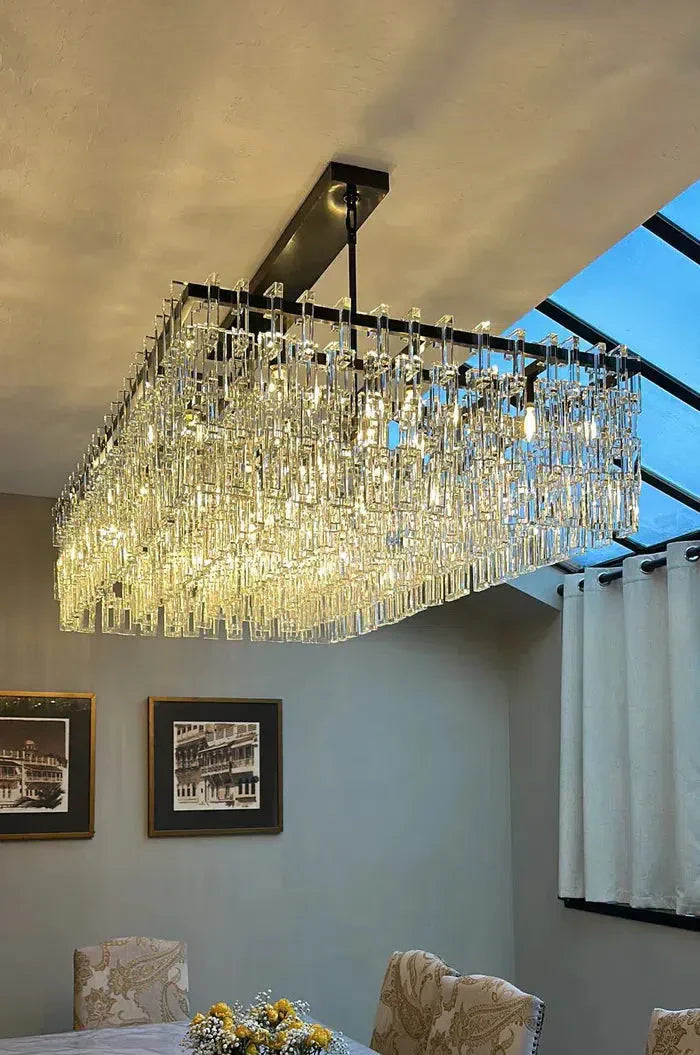 Seraphina Modern Rectangular Crystal Chandelier 60"