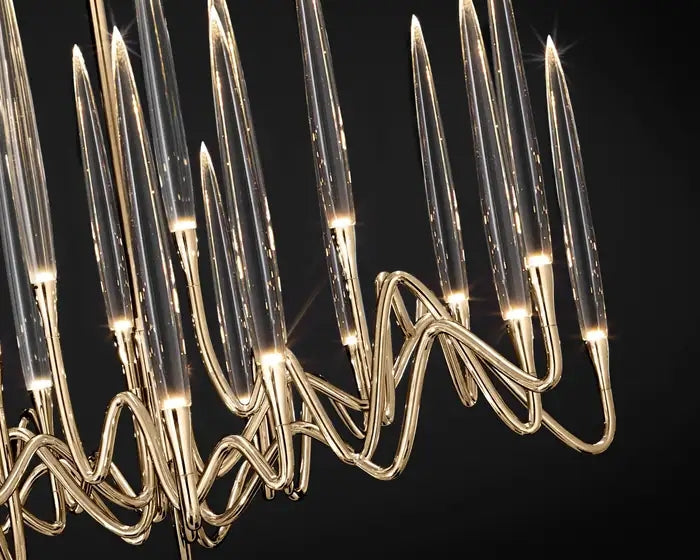 Elijah Crystal Round Chandelier D33'' 47'' 55''