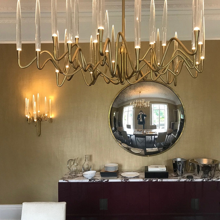 Elijah Crystal Round Chandelier D33'' 47'' 55''