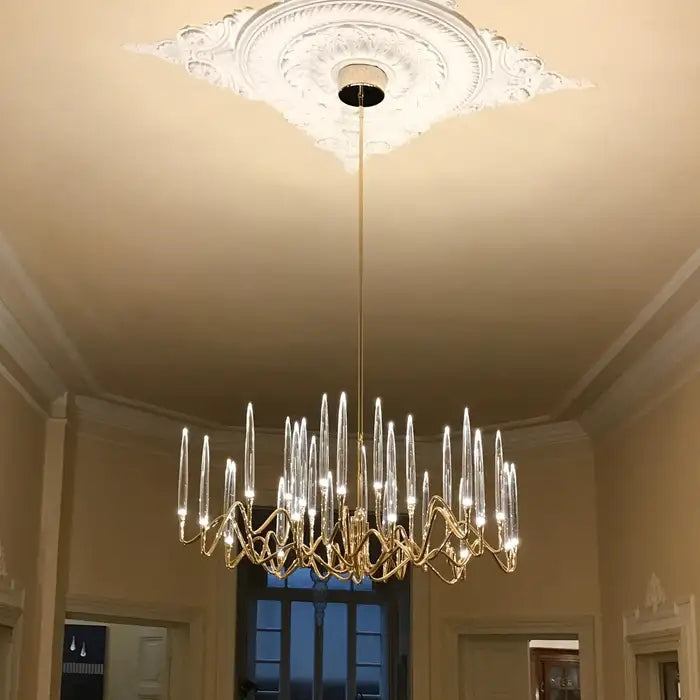 Elijah Crystal Round Chandelier D33'' 47'' 55''