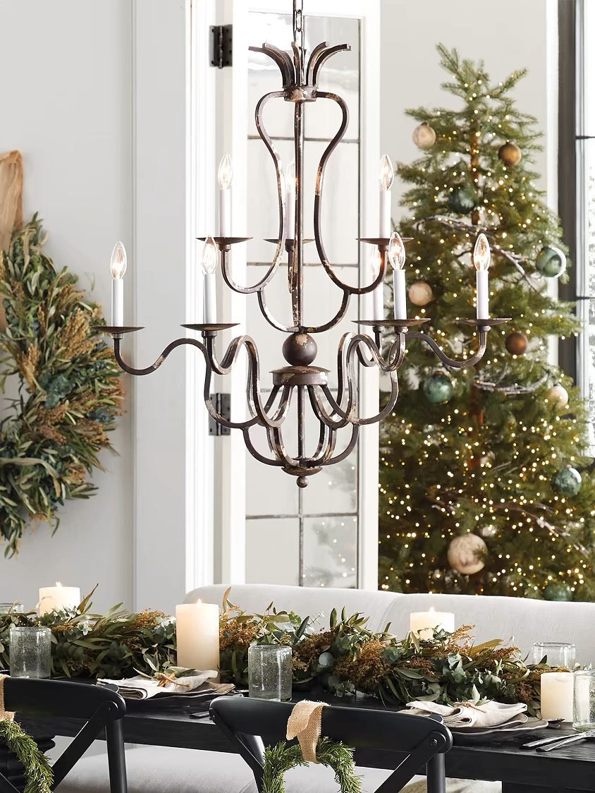Gothic Grand 12 Light Chandelier 42'' - Silver