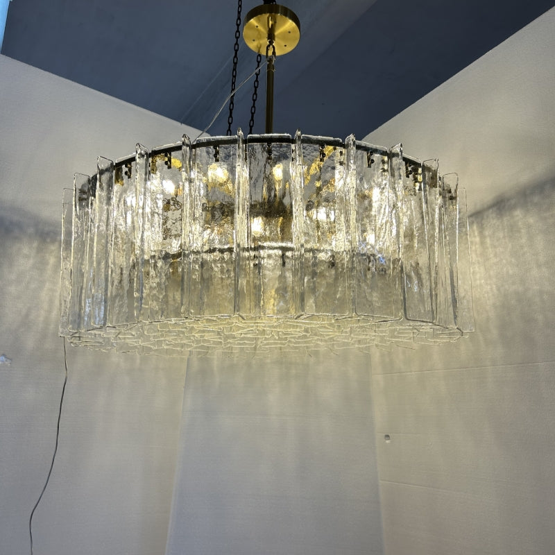 HA Lattice Clear Glass Round Chandelier 36'' 48''