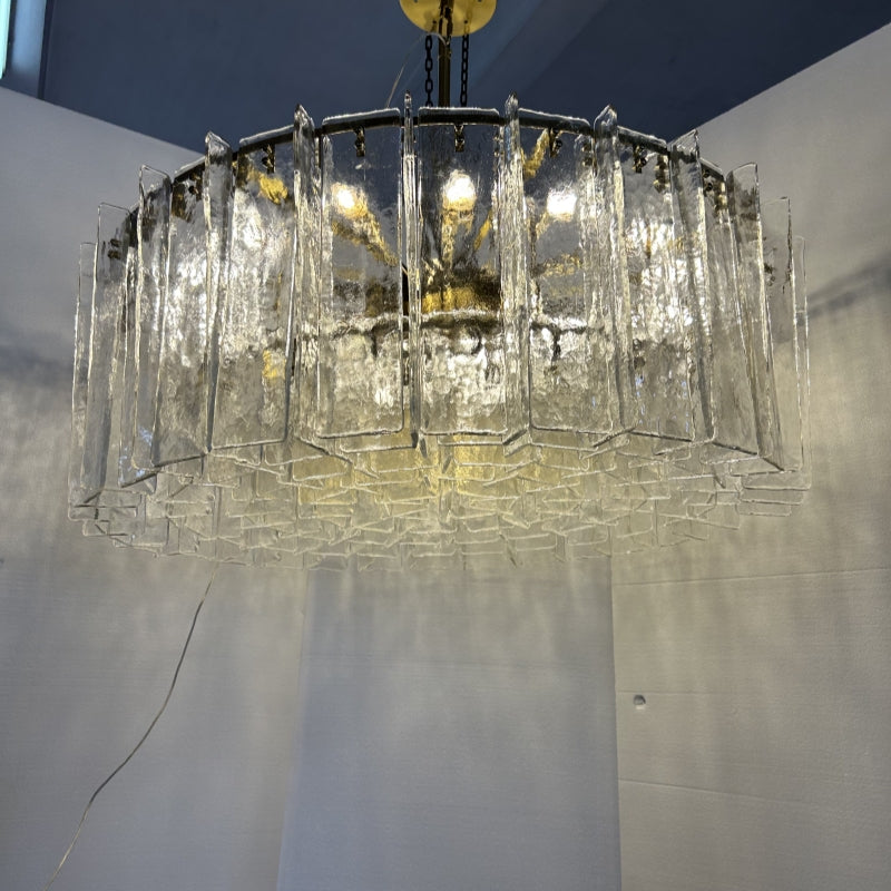 HA Lattice Clear Glass Round Chandelier 36'' 48''