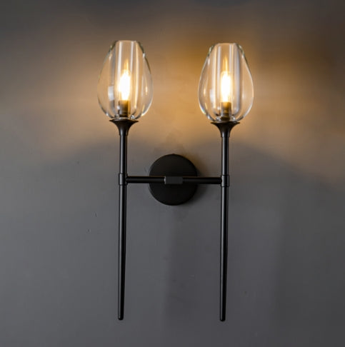 Harper Tulpe Modern 2 Light Glass Wall Light Fixture