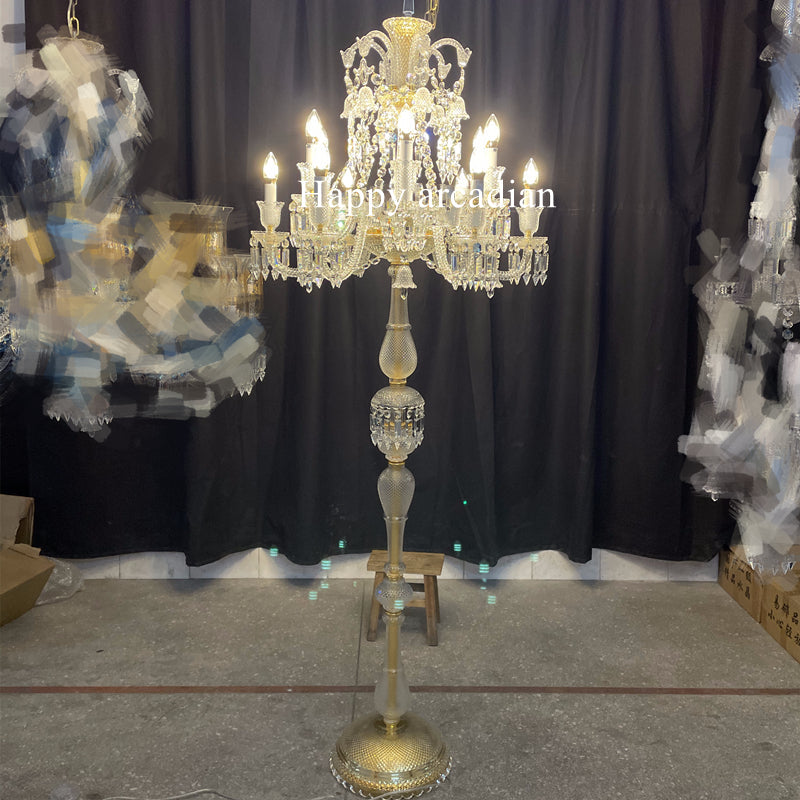 Arcadian Zénith Crystal Candelabra With Fabric Shade