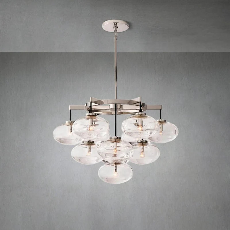 Cabrlet Clear Glass Round Chandelier 36"