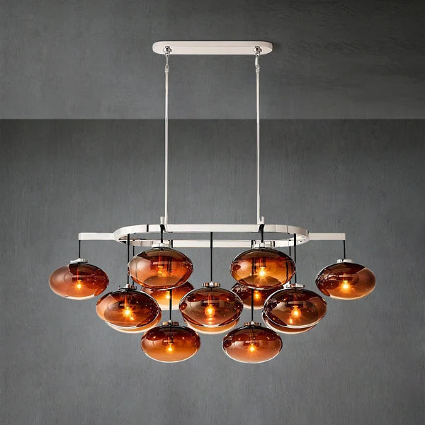 Cabrlet Smoke Glass Linear Chandelier 54"