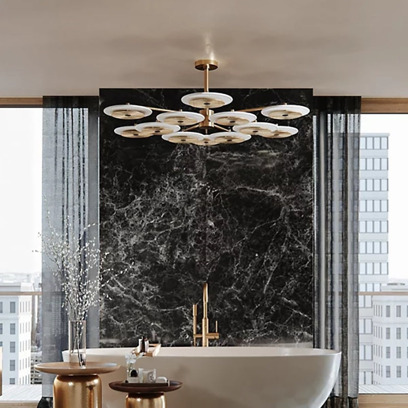 Ovo Ice Glass Round Chandelier 56.75"