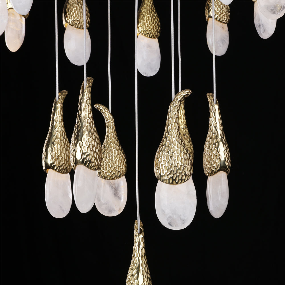 Kathleen Rock Crystal Short-eggplants Pendant Modern 32 Light LED Chandelier