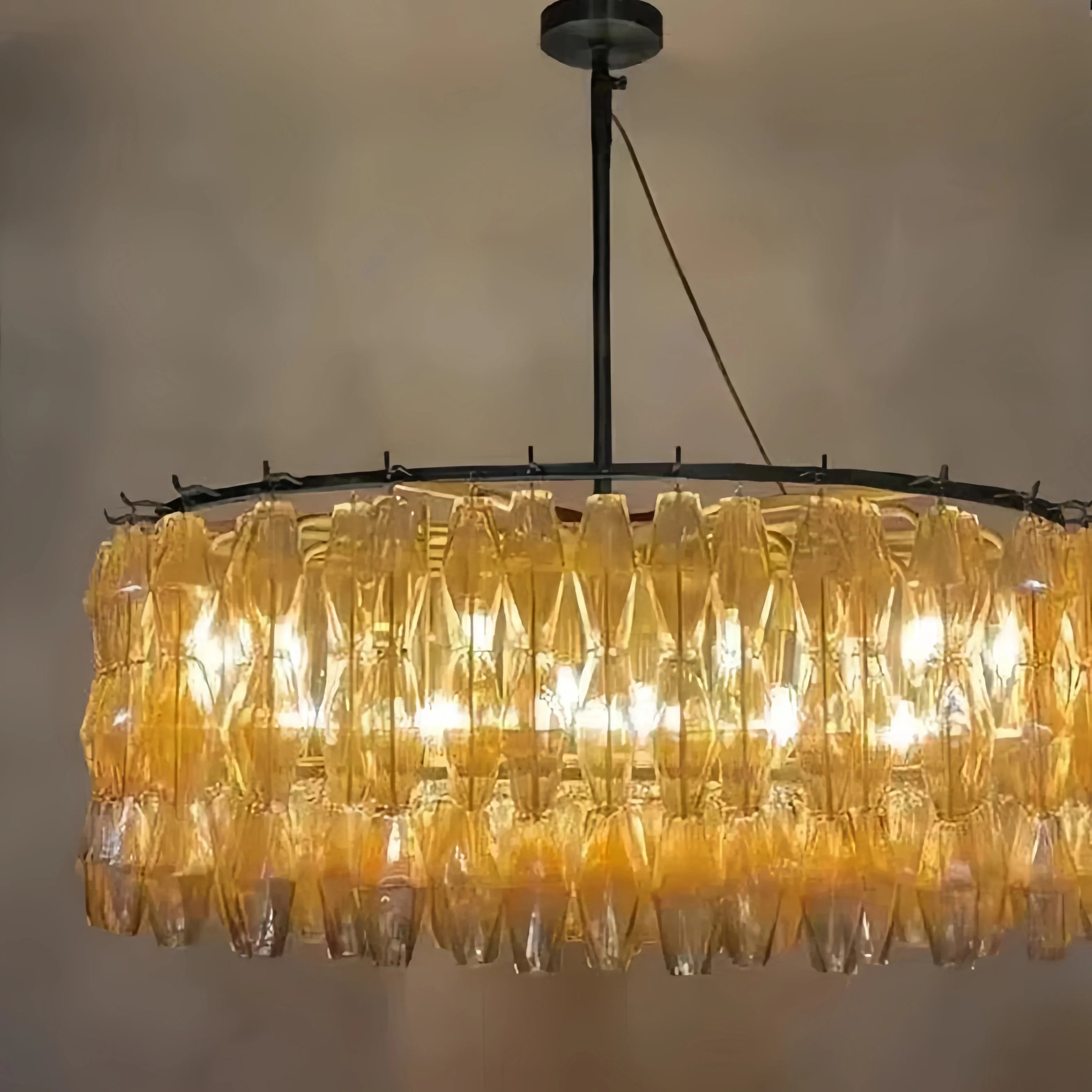 Cyra Clear Glass Round Chandelier