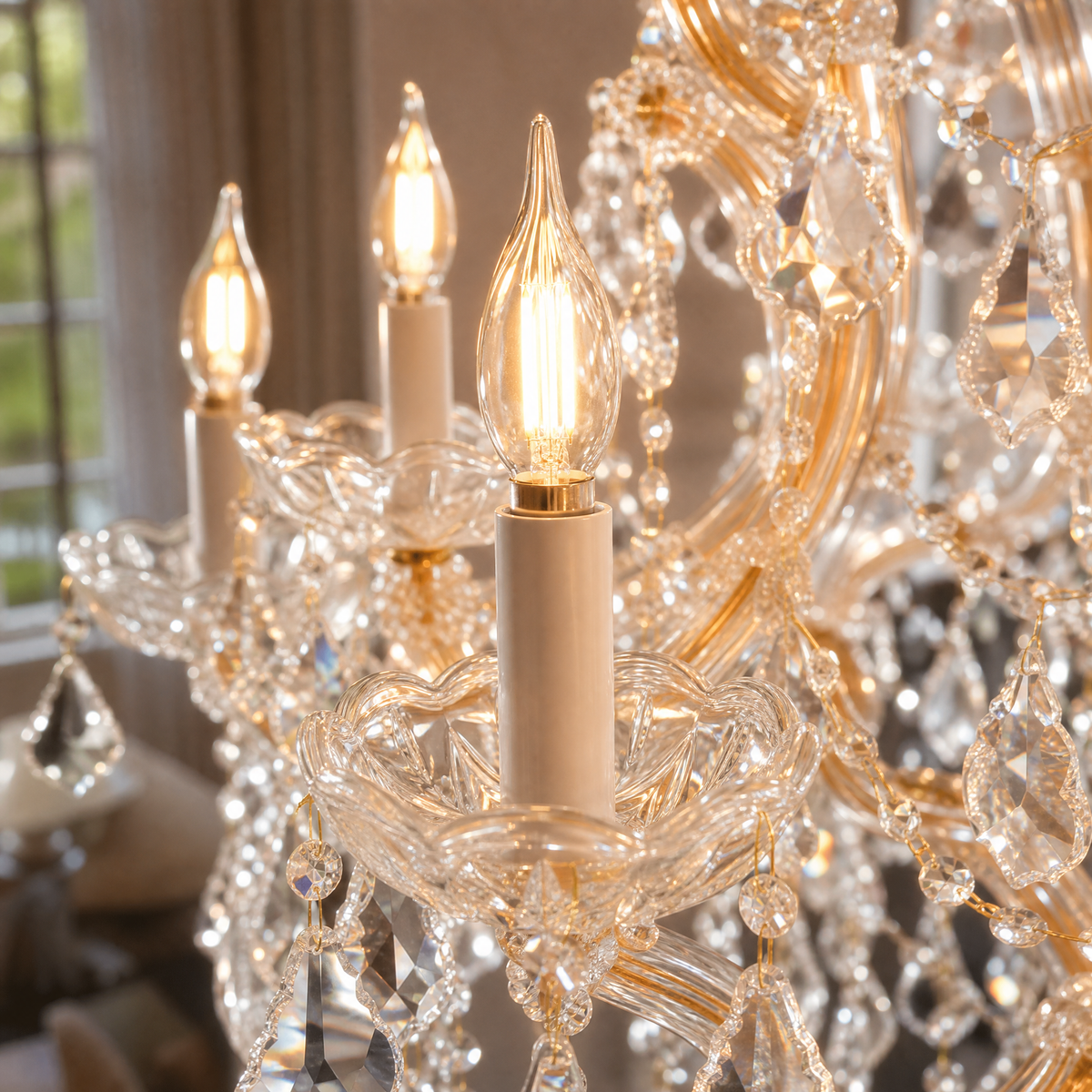 24-Light Clip Plate Chandelier D90 - Gold