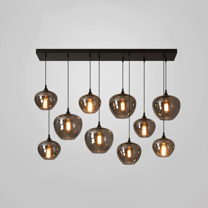 Modern Smoke Gray Glass Lamp Designer Chandelier