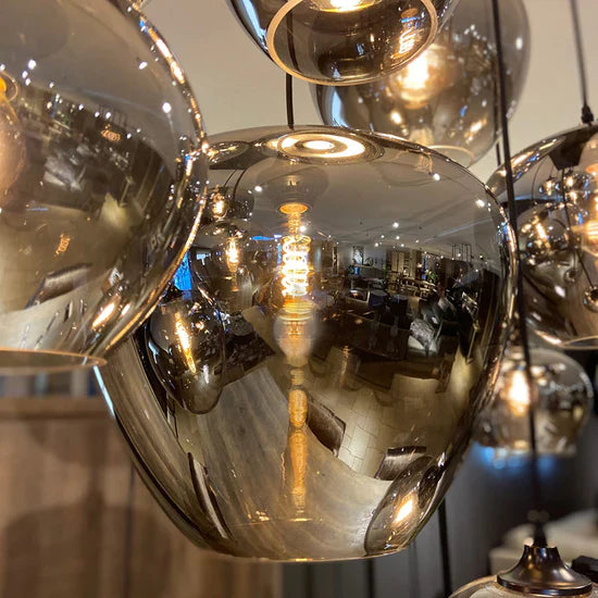 Modern Smoke Gray Glass Lamp Designer Chandelier