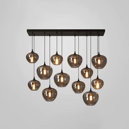 Modern Smoke Gray Glass Lamp Designer Chandelier