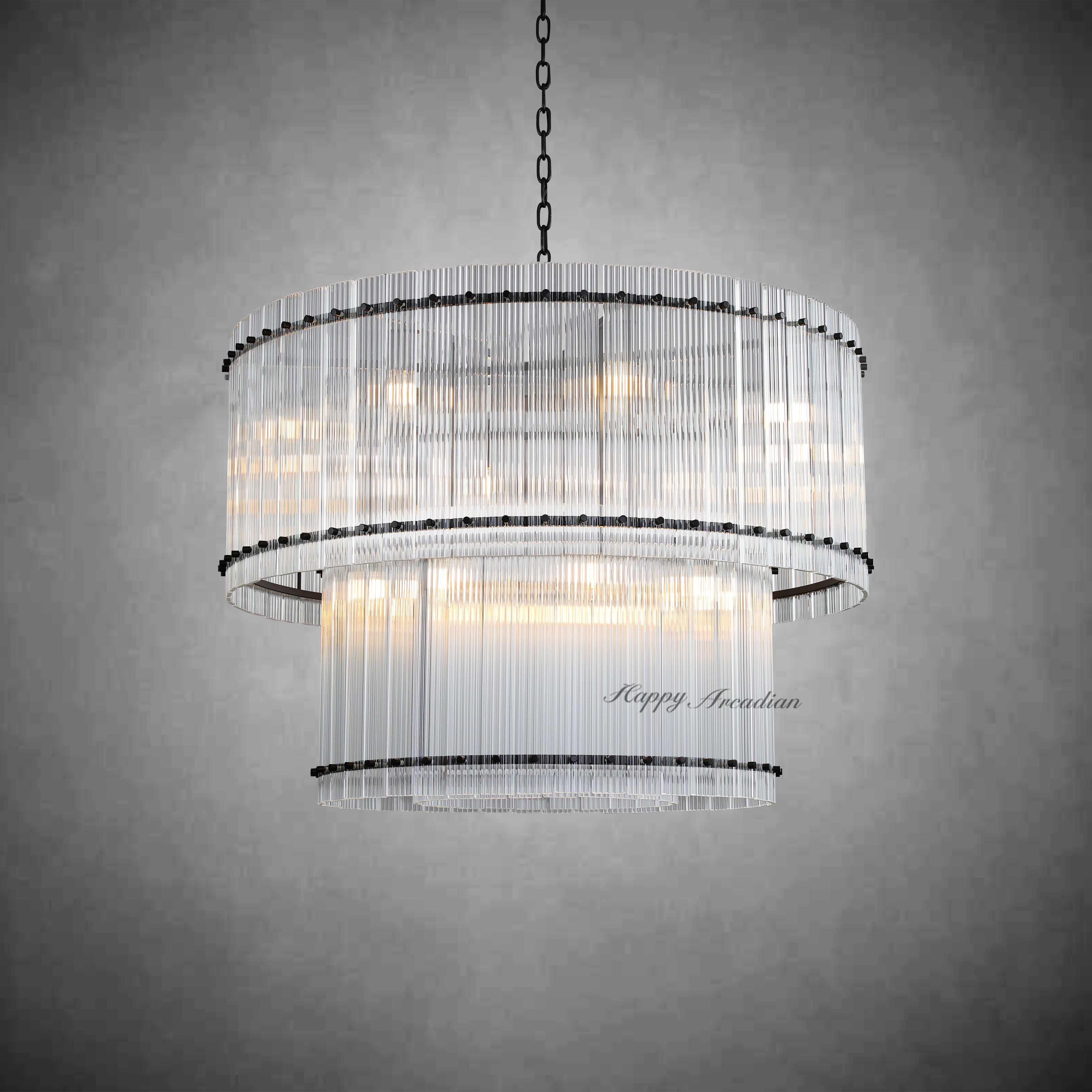 HA Damian TWO-TIER Round Chandelier 37"