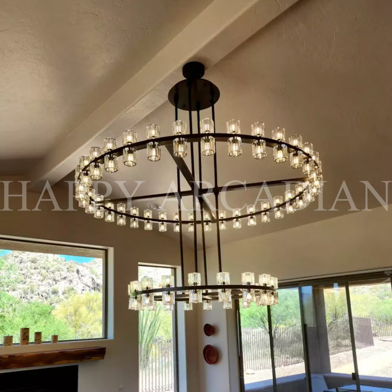 HA Harrison 2-Tier Round Chandelier customized 70''